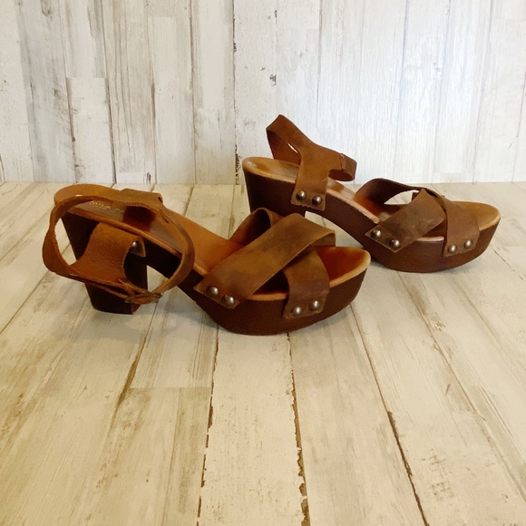 Mila Paoli | Womens Brown Leather Strap Platform Sandals | Size: 9.5 - Picture 9 of 13